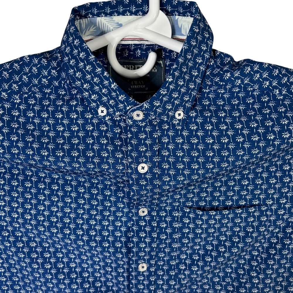 Heritage Report Collection Mens Palm Tree Print 4 Way Stretch Shirt